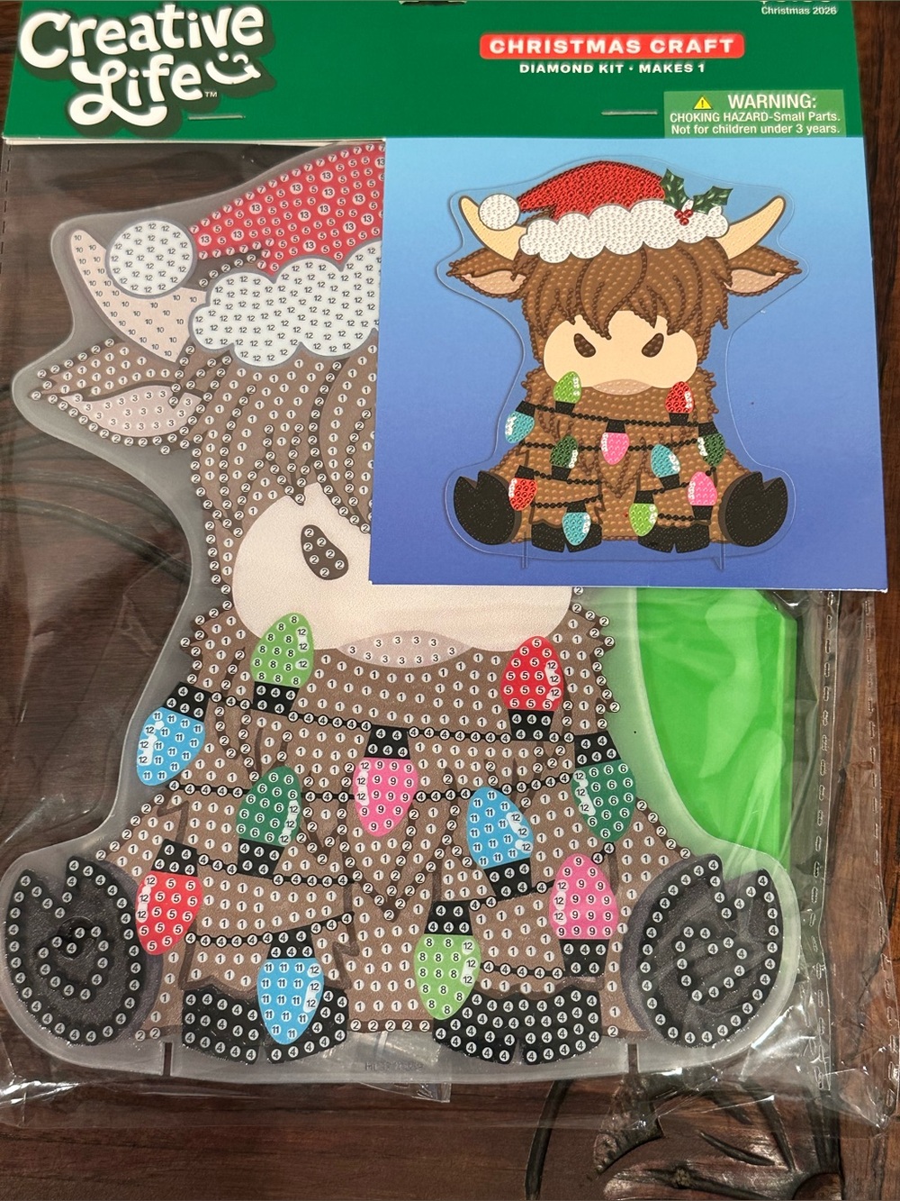 Creative Life Christmas Highland Cow Craft Diamond Art Kit